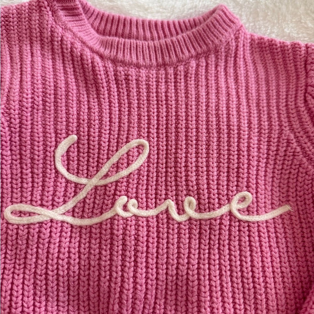 BIRDIE BEAN Love Pinky Chunky Knit Sweater 12-18 Mths Baby Girl - Picture 2 of 3